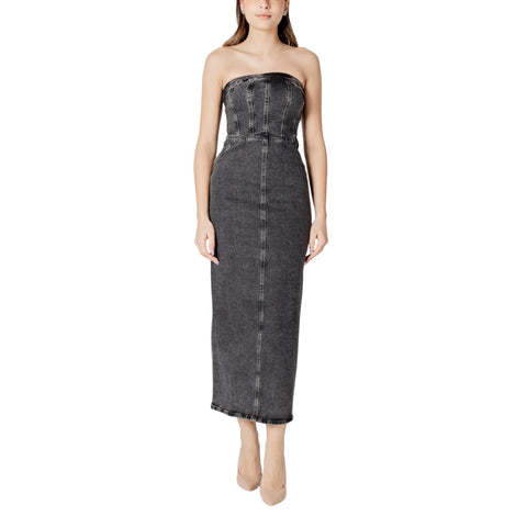 Phatbird Black Sleeveless Cotton Midi Dress