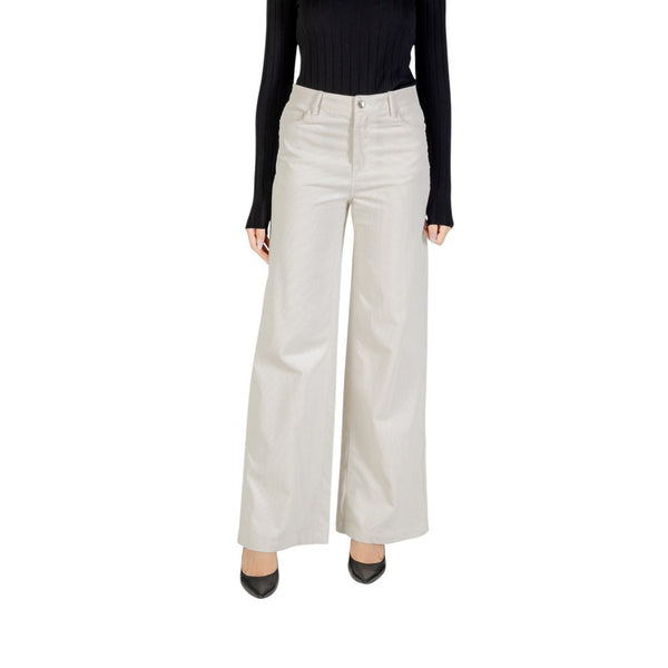 White High-Waist Palazzo Trousers