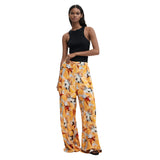 Marigold Floral Viscose Relaxed Wide Trousers