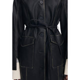 Phatbird Faux Leather Button-Front Jacket