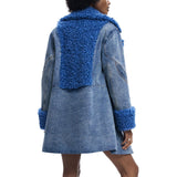 Phatbird Denim-Wash Cotton V-Neck Lapel Blazer