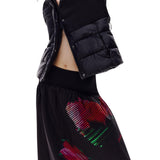 Phatbird Black Button-Front Cotton Skirt
