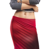 Phatbird Red Button-Front Cotton Skirt