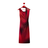 Phatbird Magenta Sleeveless Boat-Neck Stretch Dress