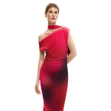 Phatbird Magenta Sleeveless Boat-Neck Stretch Dress