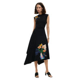 Phatbird Brown Sleeveless Smock Midi Dress