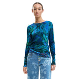 Phatbird Ocean Floral Viscose Long-Sleeve Knit Top