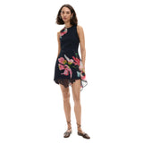 Phatbird Coral Floral Sleeveless Midi Dress