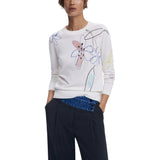Desigual Cropped Artistic Doodle Knitwear