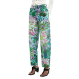 Floral-Embossed Light Wash Cotton Skinny Jeans