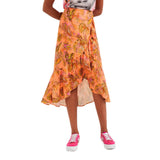 Phatbird Sunset Linen-Viscose Printed Midi Skirt