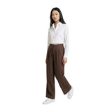 Phatbird Brown Wide-Leg Linen Trousers