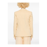 Phatbird Sunflower Yellow Linen-Blend V-Neck Blazer