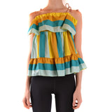 phatbird Multicolor Cotton Strappy Sleeveless Blouse
