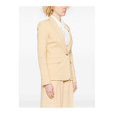 Phatbird Sunflower Yellow Linen-Blend V-Neck Blazer