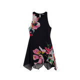 Phatbird Coral Floral Sleeveless Midi Dress