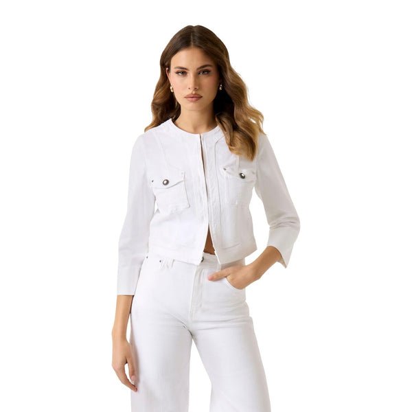 Phatbird White Long-Sleeve Cotton Blazer