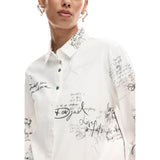 Phatbird Pure White Striped Cotton Button-Up Shirt