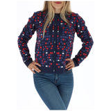 Armani Jeans Blue Checked Print Cardigan