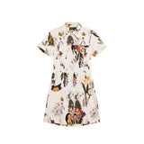 Phatbird Blush Floral Button-Front Short-Sleeve Shirt Dress