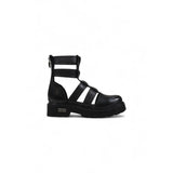 Phatbird Black Leather Zip Sandals