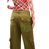 Phatbird Forest Green Zip-Button Tailored Trousers