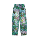 Floral-Embossed Light Wash Cotton Skinny Jeans