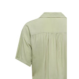 Phatbird Olive Green Linen-Blend Short Sleeve Shirt