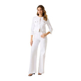 Phatbird White Long-Sleeve Cotton Blazer