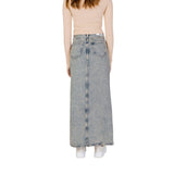 Phatbird Denim Button-Fly Straight Skirt