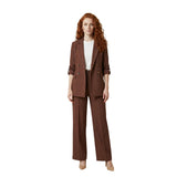 Phatbird Brown Lapel-Collar Tailored Blazer