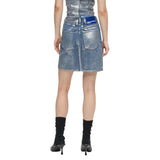 Phatbird Chambray Zip-Front Denim Mini Skirt