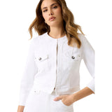 Phatbird White Long-Sleeve Cotton Blazer