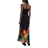 Desigual Black Halter Neck Maxi Dress