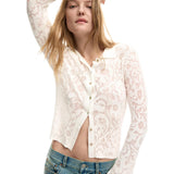Phatbird Ivory White Viscose-Blend Classic Shirt