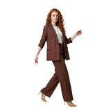 Phatbird Brown Lapel-Collar Tailored Blazer