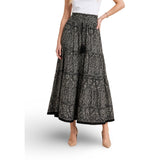 Phatbird Onyx Silk-Touch Printed Flare Skirt