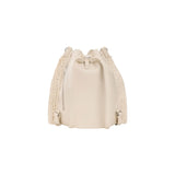 Taupe Lace-Up Roomy Canvas Shopper
