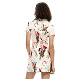 Phatbird Blush Floral Button-Front Short-Sleeve Shirt Dress