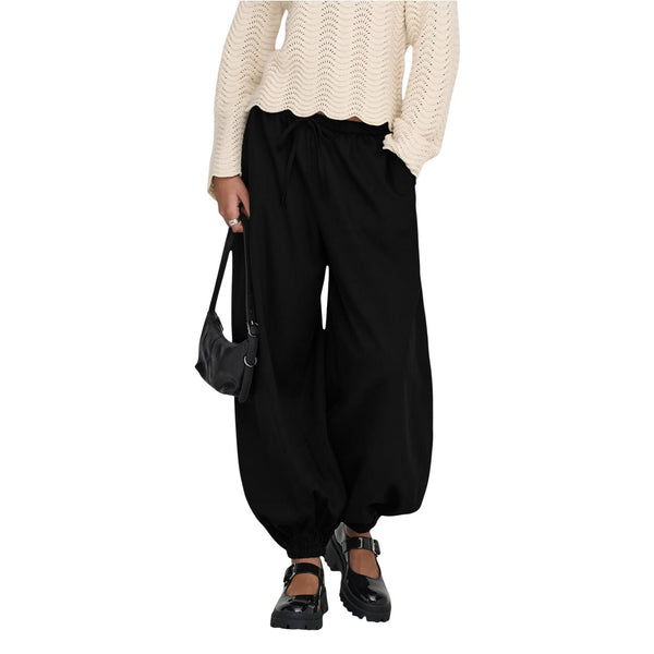 Noir Loose-Fit Poly-Viscose Wide Trousers
