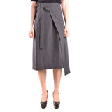 Phatbird Grey Belted Midi Skirt