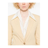Phatbird Sunflower Yellow Linen-Blend V-Neck Blazer