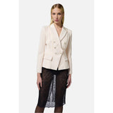 Phatbird Ivory White Low-Cut V-Neck Blazer