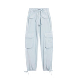 Phatbird Ice Blue Lace-Up Wide-Leg Trousers