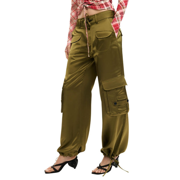 Phatbird Forest Green Zip-Button Tailored Trousers