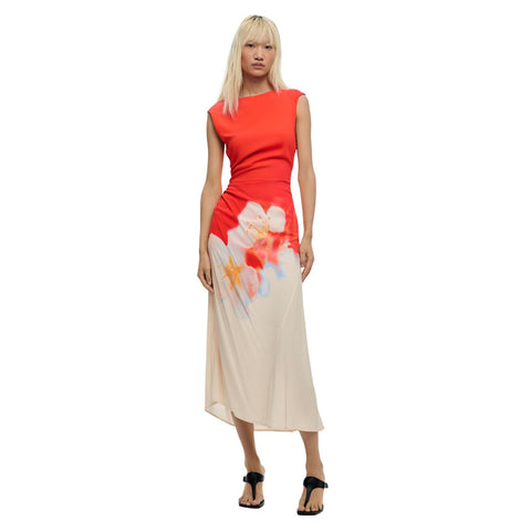 Phatbird Coral Sleeveless midi Dress