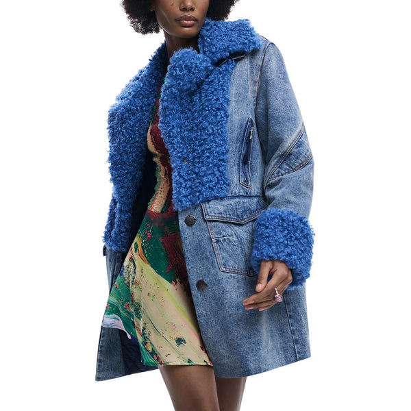 Phatbird Denim-Wash Cotton V-Neck Lapel Blazer