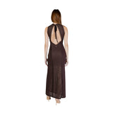 Phatbird Brown Mesh Maxi Dress