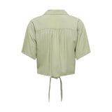 Phatbird Olive Green Linen-Blend Short Sleeve Shirt
