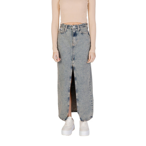 Phatbird Denim Button-Fly Straight Skirt